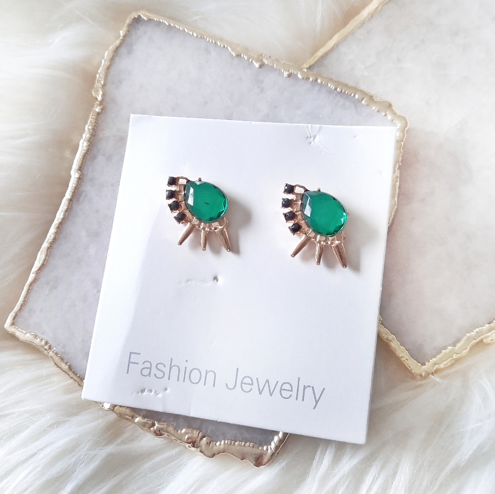 Faux Gemstone Stud Earrings